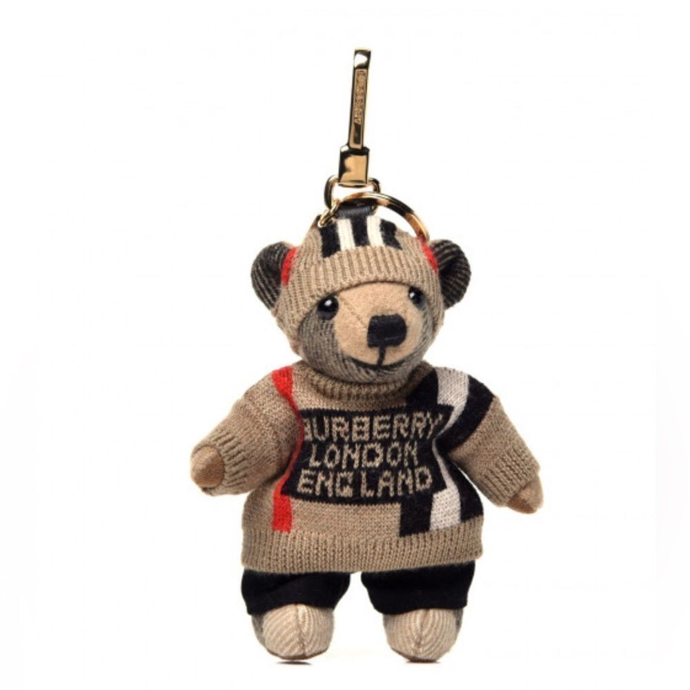 BURBERRY THOMAS SWEATER TEDDY BEAR KEYCHAIN CHARM - Picture 3 of 7
